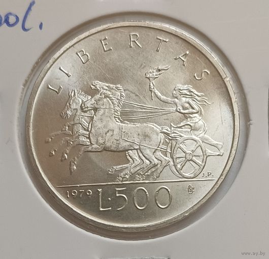 500 лир. 1979 г.835пр., ( Символы государства Сан-Марино ). Сан-Марино.