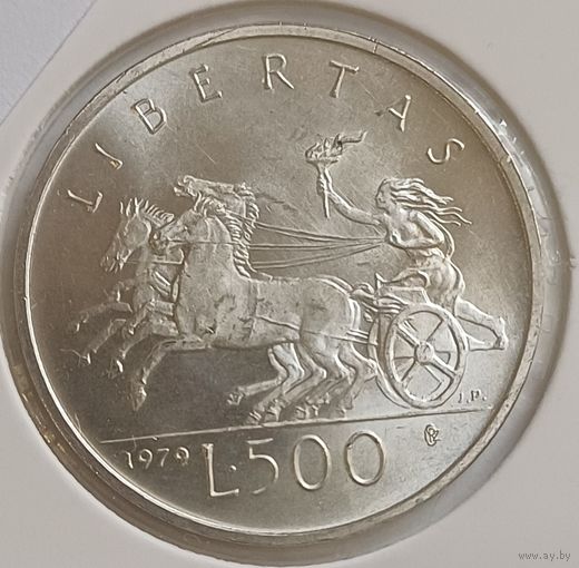 500 лир. 1979 г.835пр., ( Символы государства Сан-Марино ). Сан-Марино.