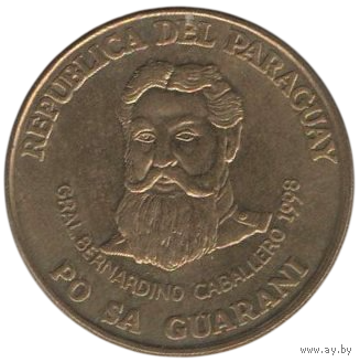 Республика Парагвай. 500 гуарани 1998. AU. Президент Бернардино Кабальеро де Аньяско-и-Мельгарехо.