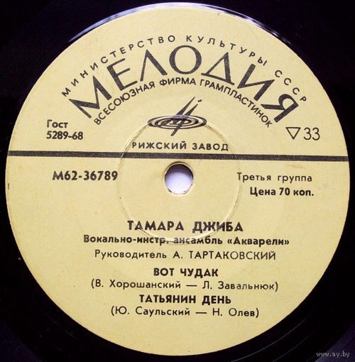 Тамара Джиба (Акварели), Вот Чудак, МИНЬОН 1974