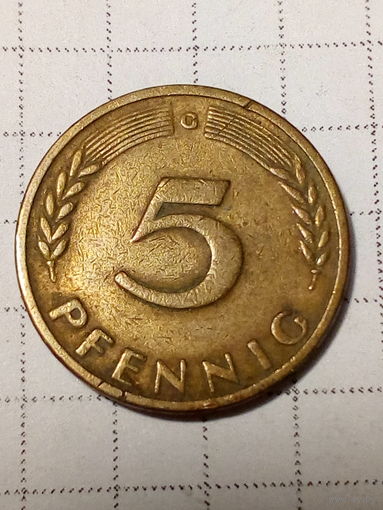 5 пфеннигов ФРГ 1950 G год