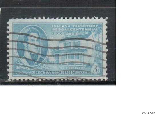 США-1950, (Мих.614), гаш. , Индиана, Личности (одиночка),