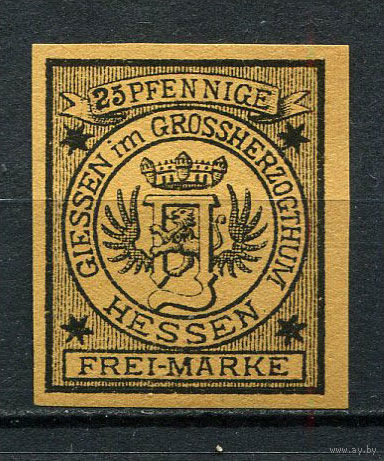 Германия - Гисен - Местные марки - 1888 - Герб 25Pf - [Mi.55B] - 1 марка. Чистая без клея.  (Лот 90CX)