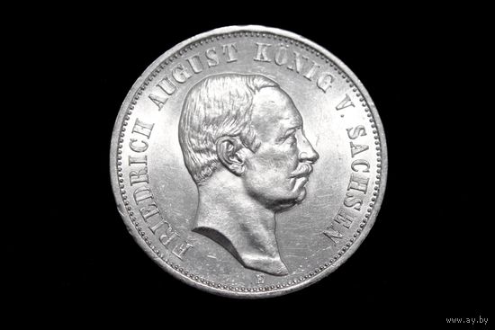 3 марки 1908 г. Саксония (Германия), Фридрих Август. Штемпельный блеск!