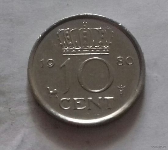 10 центов, Нидерланды 1980 г.