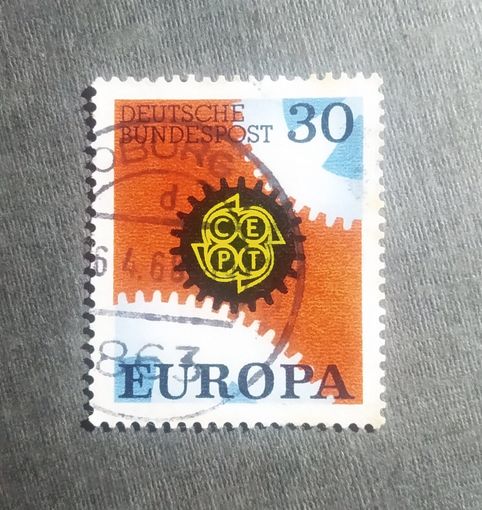 Марка Германия 1967 год Европа СЕРТ