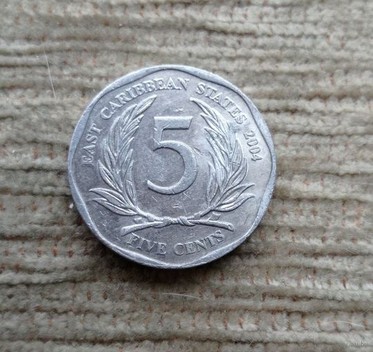 Werty71 Карибские острова 5 центов 2004 Елизавета 2 Карибы