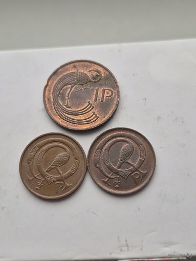 Сборный лот 1/2 пенни 1971 и 1982 годов и пенни 1976 года Ирландия. Сборный лот состоит из 3-х монет. Монеты не чищены. 795