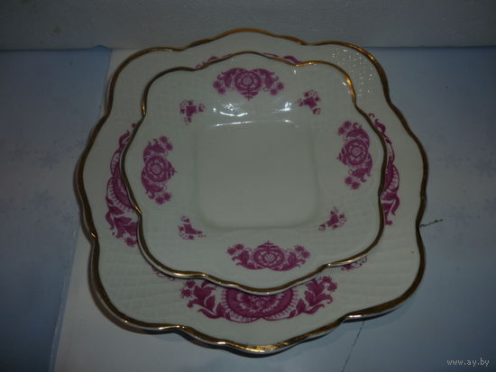 Квадратная Тарелка Фарфор Коростень СССР