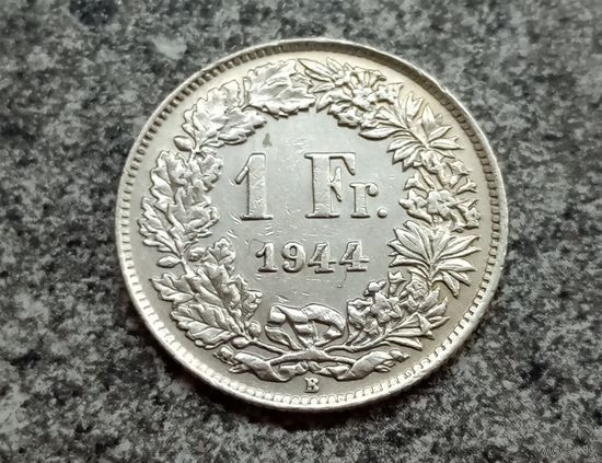 Швейцария 1 франк 1944 год серебро