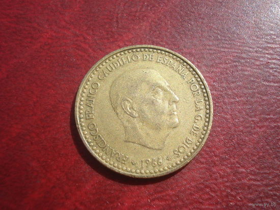 1 песета 1966 (1969) год Испания