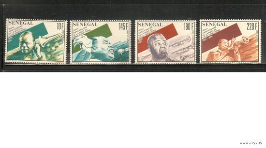 Сенегал-1991 (Мих.1146-1149) ,  ** , Музыка, Луи Армстронг(полная серия)