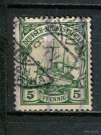 Германские колонии - Юго-Западная Африка - 1901 - Флот 5Pf - [Mi.12] - 1 марка. Гашеная.  (Лот 9HX)-TG3P35