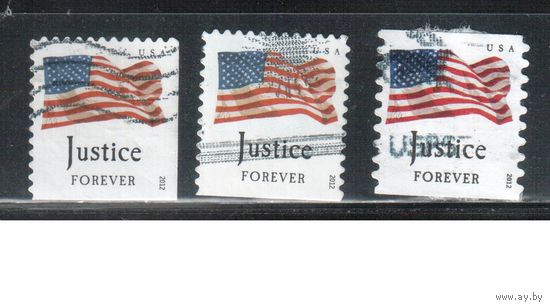 США-2012 (Мих.4820,4824) , гаш.  , Стандарт, Флаги, зубцовки