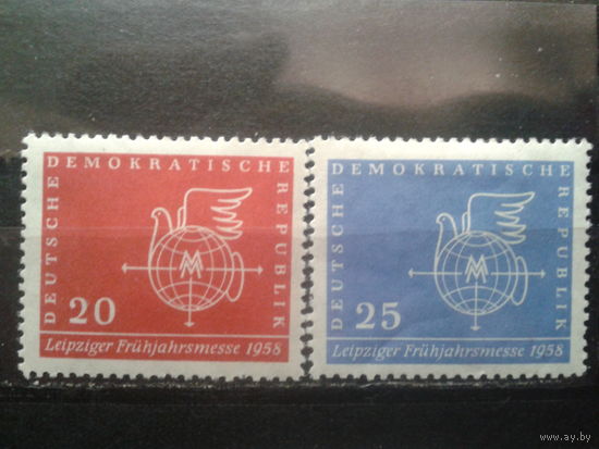 ГДР 1958 Лейпцигская ярмарка, эмблема* Полная серия