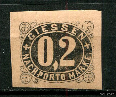 Германия - Гисен - Местные марки - 1888 - Цифры 0,2M - (есть надрыв) - [Mi.36b] - 1 марка. MNH, MLH.  (Лот 91Ci)