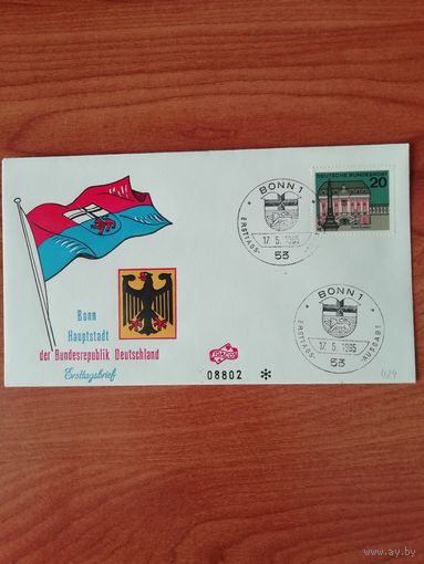 ФРГ 1965 КПД с маркой "Столицы федеральных земель. Бонн"