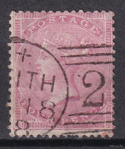 51.Br. Великобритания. Виктория. Стандарт. 4P. 1857 г. Mi.#13Zz.