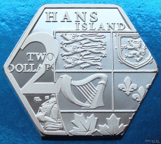 Ханс. 2 доллара - 11 крон 2022 год BV#208  Unusual  Материал: медно-никелевый сплав + посеребрение  Тираж: 120 шт