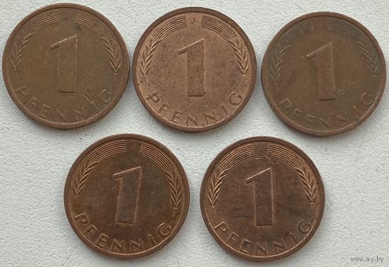 Германия 1 пфенниг 1972 г. J. Цена за 1 шт.