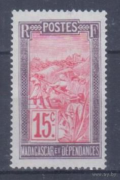 [73] Французские колонии. Мадагаскар 1908. Культура и быт.Местный мотив.15с. БЕЗ КЛЕЯ.