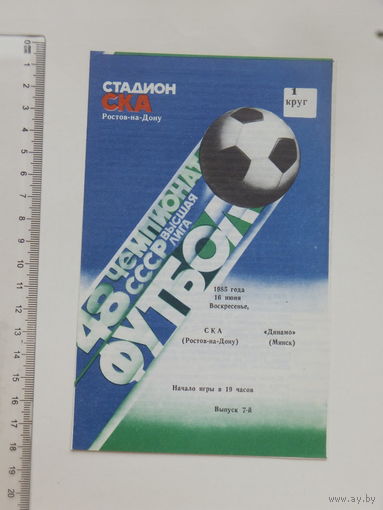 Футбол СКА Ростов-на-Дону - Динамо Минск 1985 г