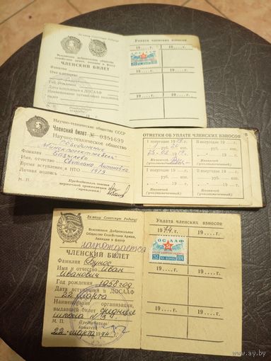 Членский билет 3 шт\1