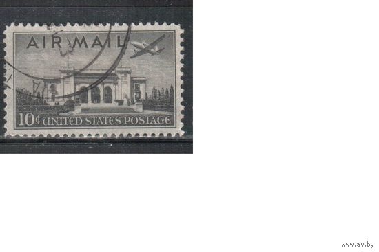 США-1947, (Мих.560), гаш.  , Авиапочта, Самолеты, Архитектура ,