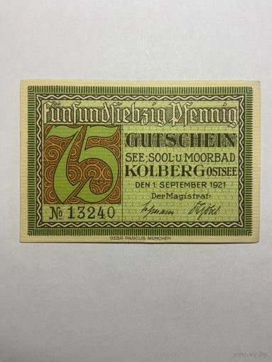 75 пфенингов (нотгельды) г. Германия.-1012