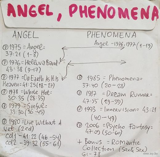 CD MP3 дискография ANGEL, PHENOMENA на 2 CD