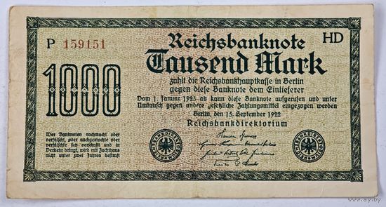 1922 год  Германия 1000