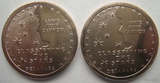 США 1 доллар 2019 г. Американские инновации. Энни Джамп Кэннон (P) и (D). Цена за 1 шт.