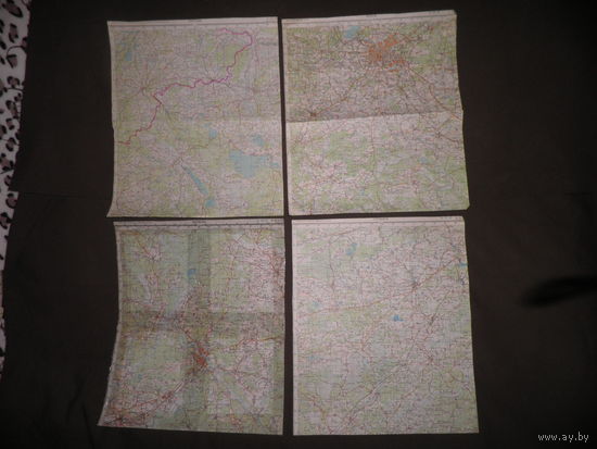 Карты Глубокое,Борисов,Минск,Поставы(39х34 см.)70-е г.С рубля.