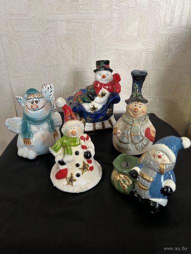 Подарки Подсвечники Дед Морозы Снеговики Новый Год Новогодние игрушки