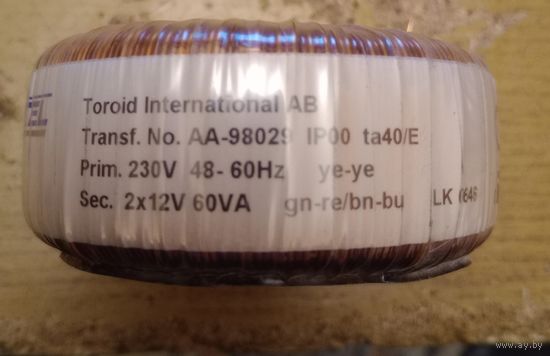 Трансформатор тороидальный, 60вт