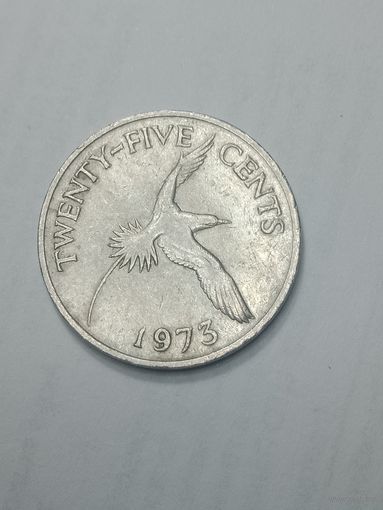 Бермудские острова 25 центов 1973 года .