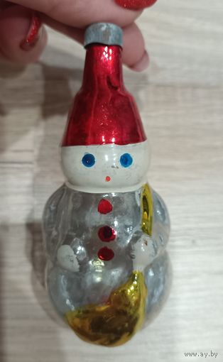Елочные игрушки, стекло, снеговик