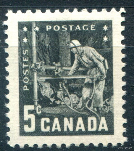 Канада - 1957г. - горнодобывающая промышленность - 1 марка - полная серия, MNH, на клее есть разводы [Mi 320]. #3-WB-68-A-2