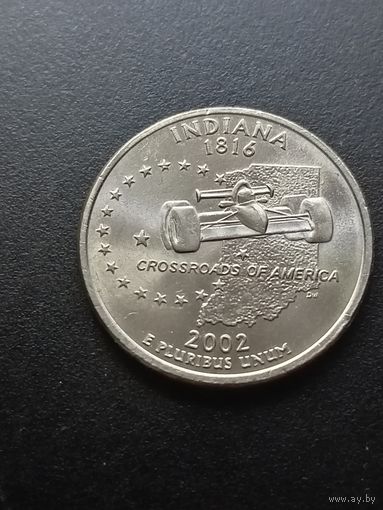 США 25 центов 2002  г. P  - Индиана