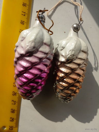 Ёлочная игрушка. Шишка 8,5 см ЗА ДВЕ