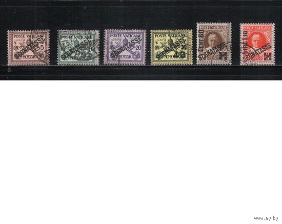 Ватикан-1931,(Мих.1-6) гаш. ,  Стандарт, Служебные,  Папа, Герб, Надп.(полная серия)