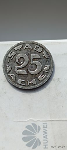 25 пфеннигов 1920 года (нотгельды) Германия Ахен (чрезвычайные деньги). Медведь. 10