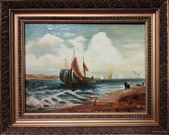 Копия. Ф.В. Васильев На реке. Ветреный день. Холст, масло. Размер 38 Х 29 см..