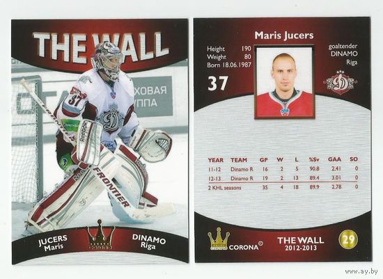 Марис Ючерс "Динамо" Рига/#29 из коллекции CORONA The Wall 2012-2013.