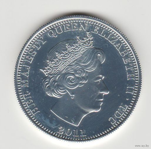 Монета 1 крона 2011 года. Тристан-да-Кунья. Свадьба Принца Уильяма и Кэтрин.