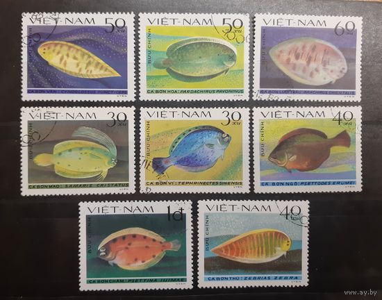 Вьетнам. 1982 год. Фауна. Рыбы. Камбала (8)