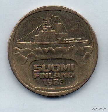 Финляндская Республика. 5 марок 1985 N. UNC. Корабль.