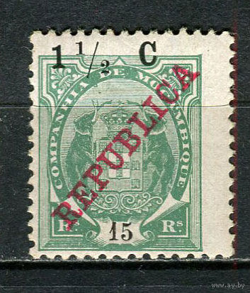 Португальские колонии - Мозамбик (Comp de Mocambique) - 1916 - Надпечатка нового номинала 1 1/2С на 15R - [Mi.95] - 1 марка. MNH, MLH.  (Лот 19HX)-TG3P35
