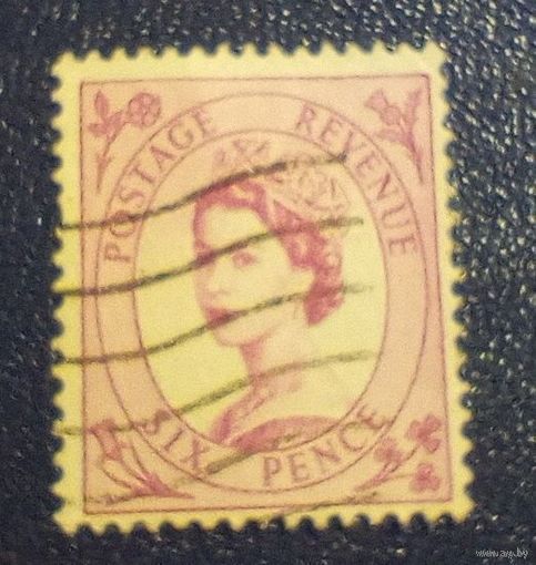 Марка Великобритания SIX PENCE
