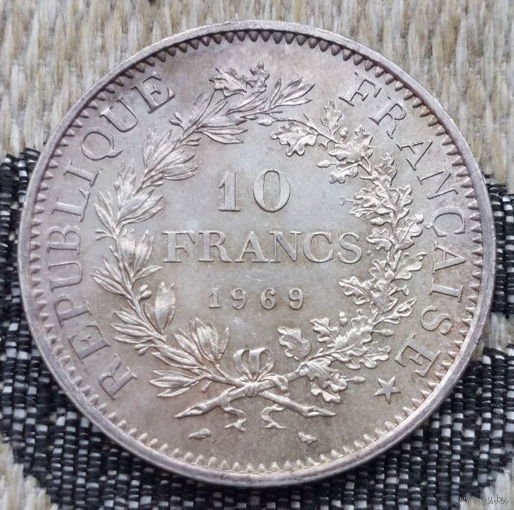 Франция 10 франков 1969 год, UNC. Серебро! Сторгуй за свою цену, предложи обмен! Y